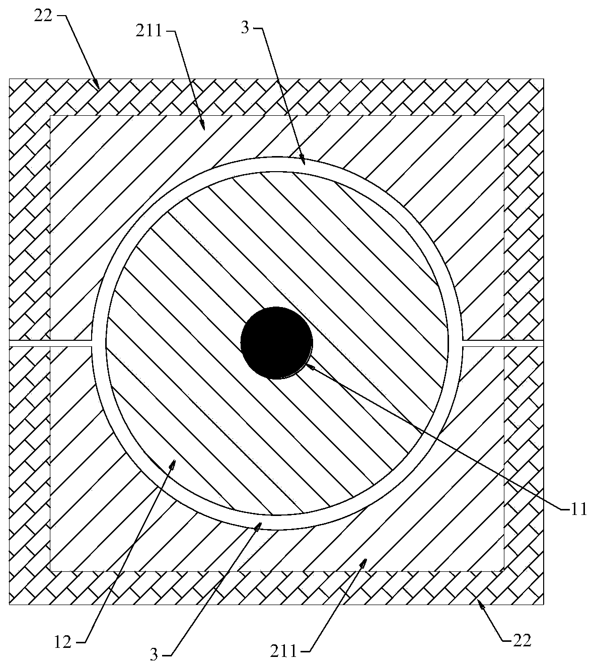 Simple optical fiber cladding light stripping structure