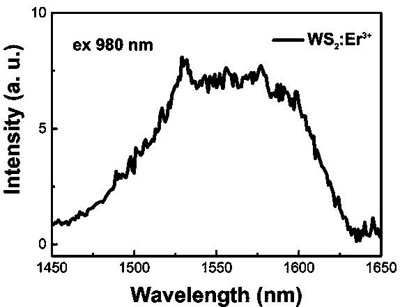 Preparation method of rare earth erbium doped tungsten disulfide thin film material with controllable layers