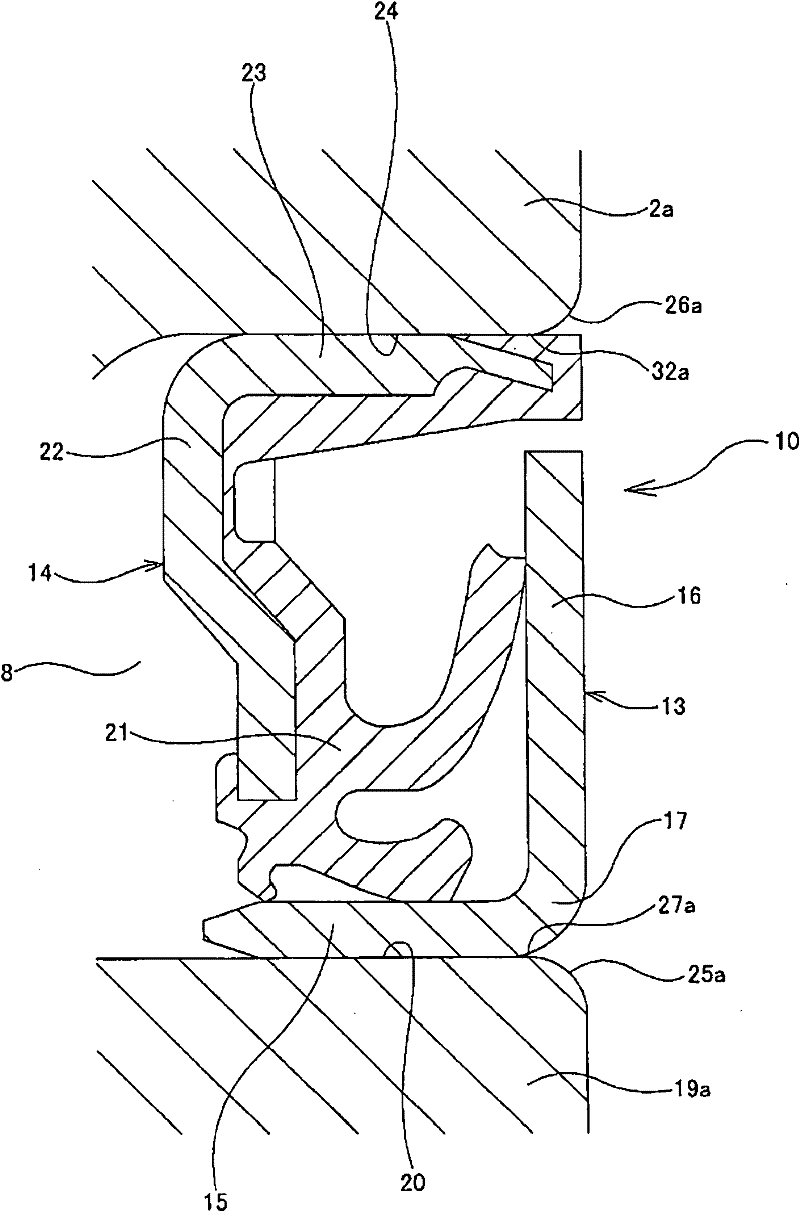 Rolling bearing unit with combination seal ring, and method for manufacturing same