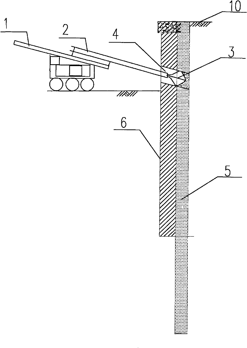 Anchor rod construction method for preventing water running and sand jetting during drilling hole