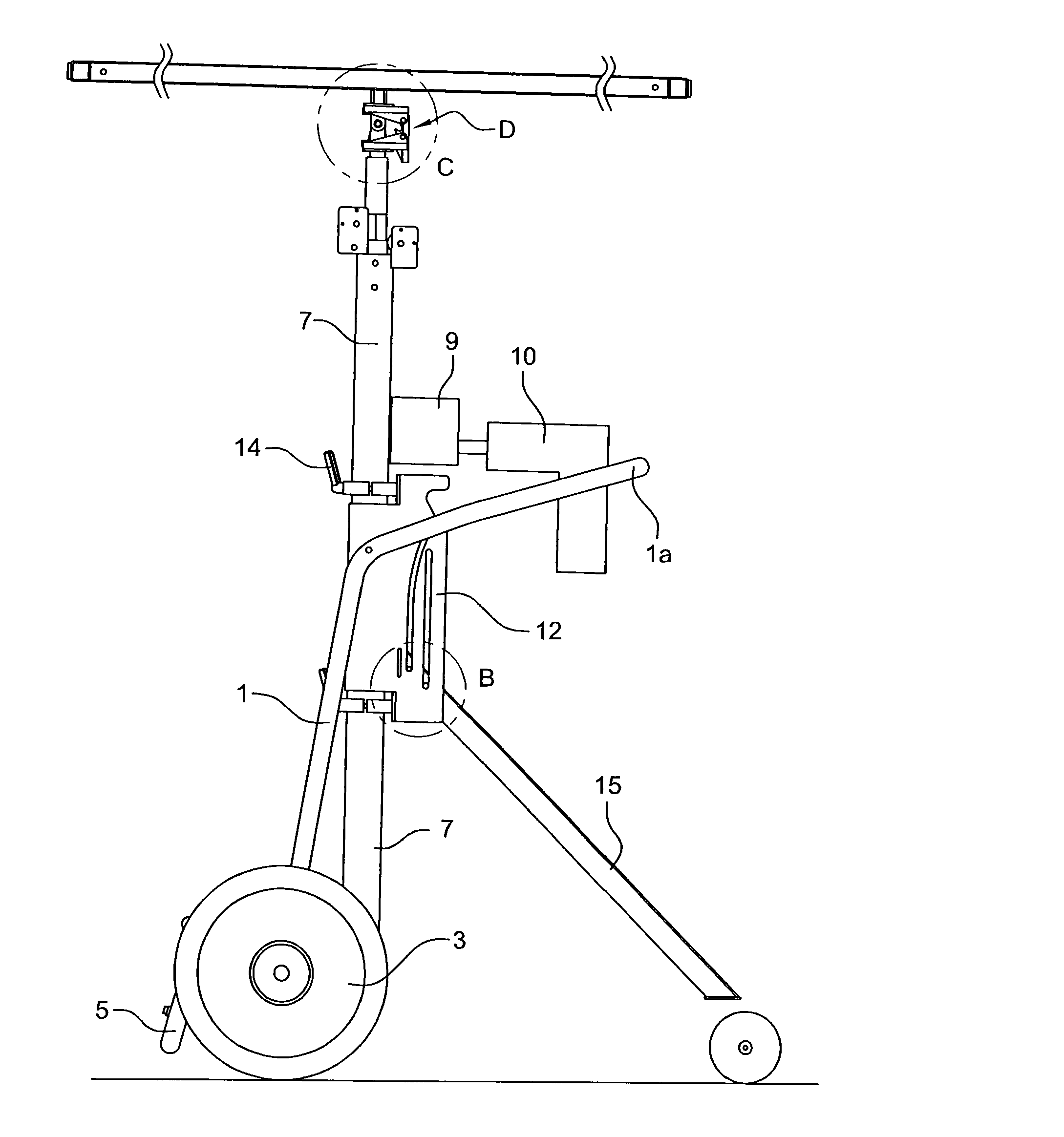 Wheeled structure for handling and fitting panels or plates