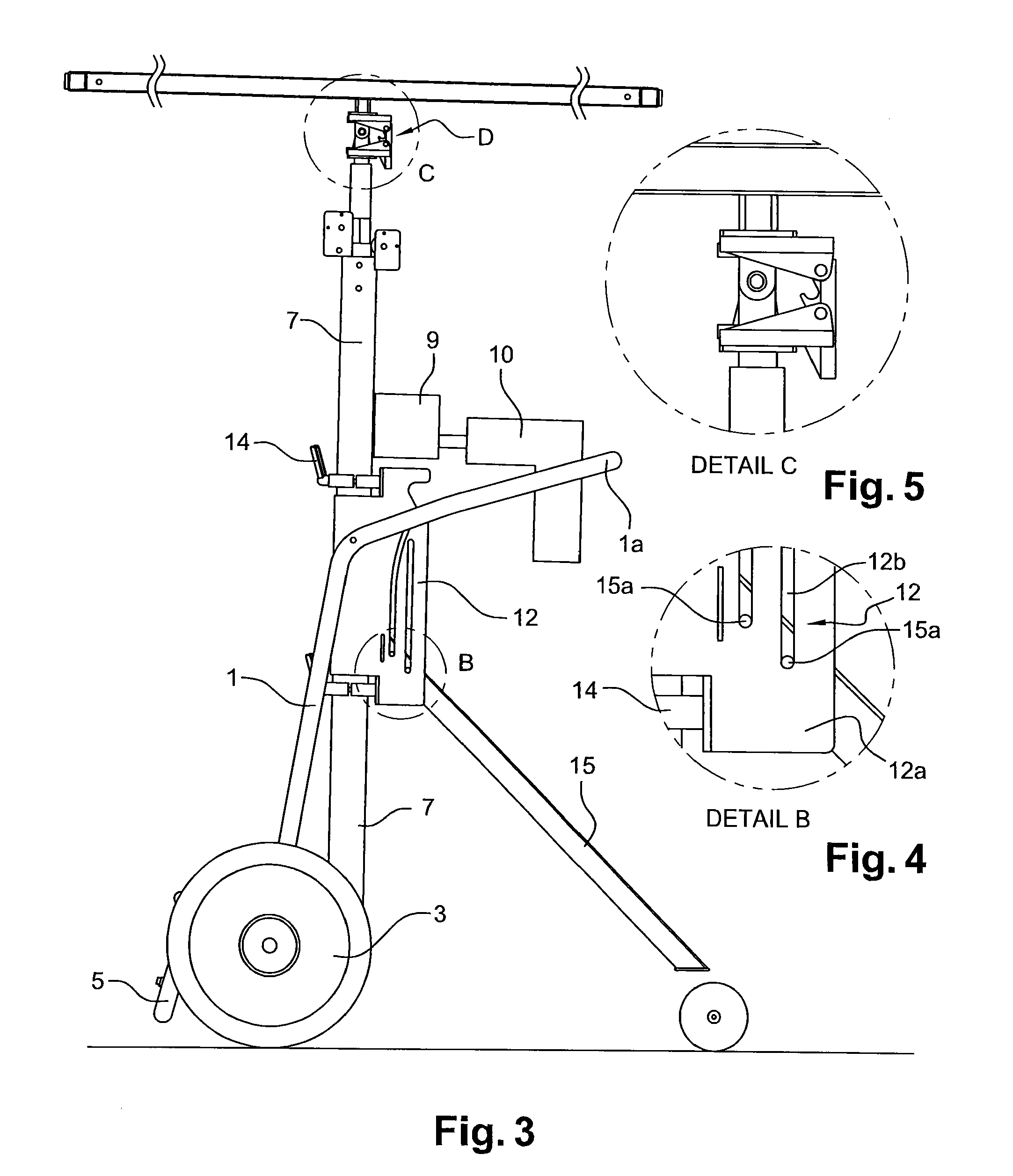 Wheeled structure for handling and fitting panels or plates