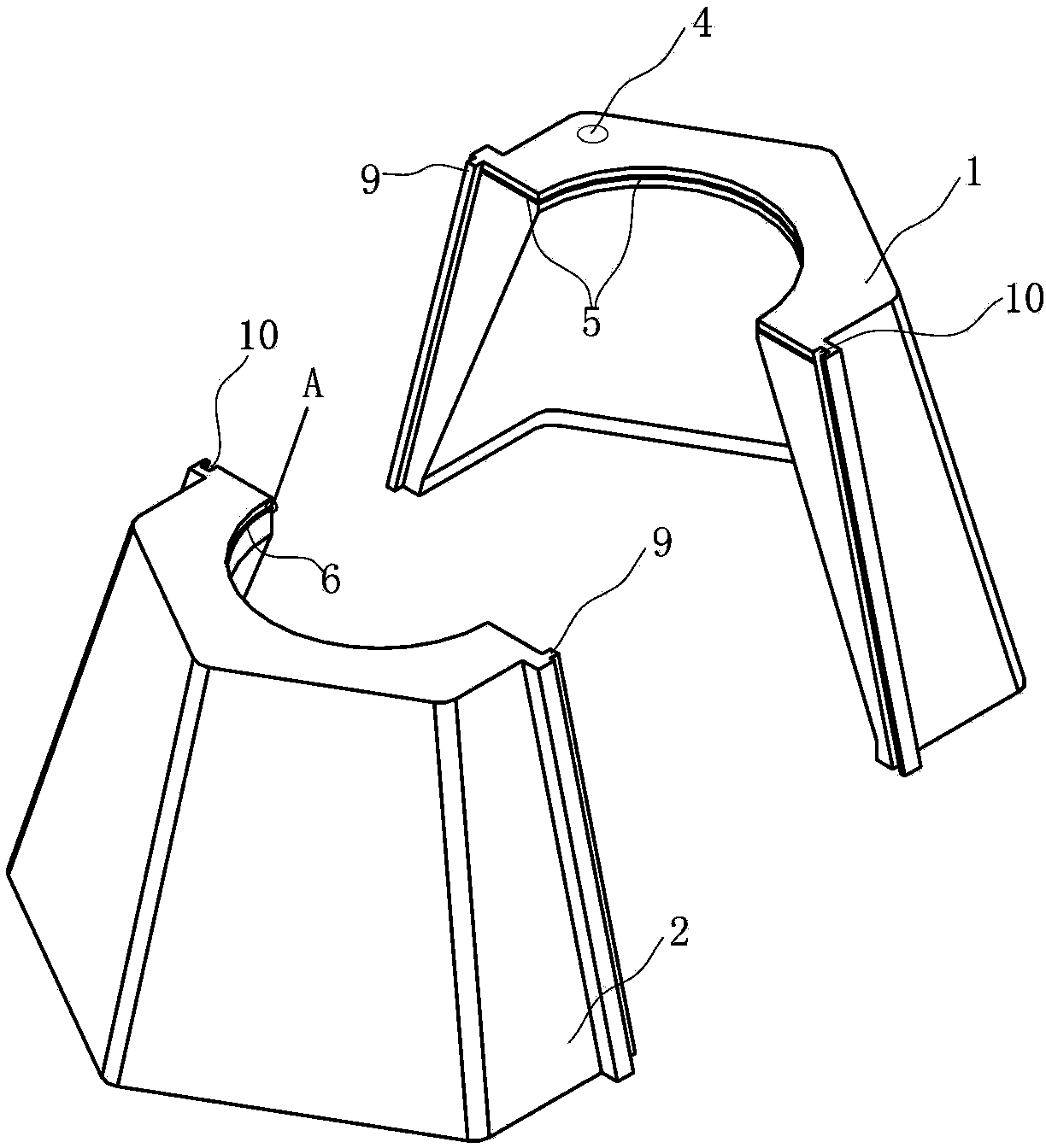 Protective cap for column base of transformer substation power distribution unit steel frame