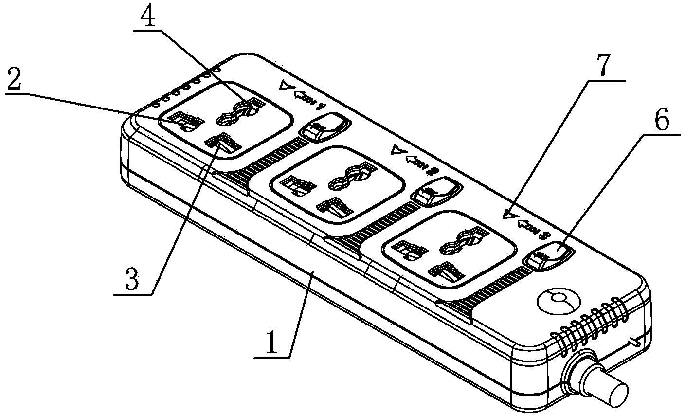 Anti-electric-shock safety protection door of multifunctional socket