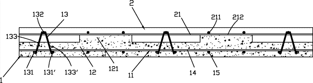 Ribbed steel bar truss concrete superimposed sheet and construction method thereof