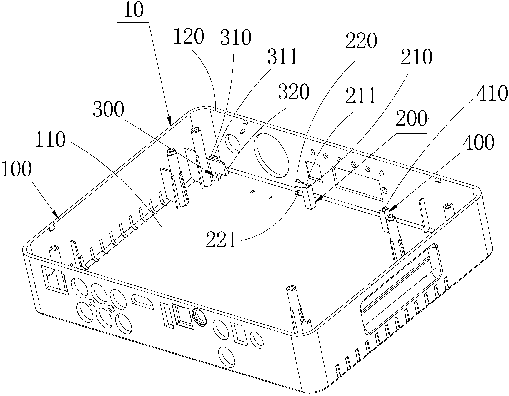 Fixing structure of front control board of set top box and set top box