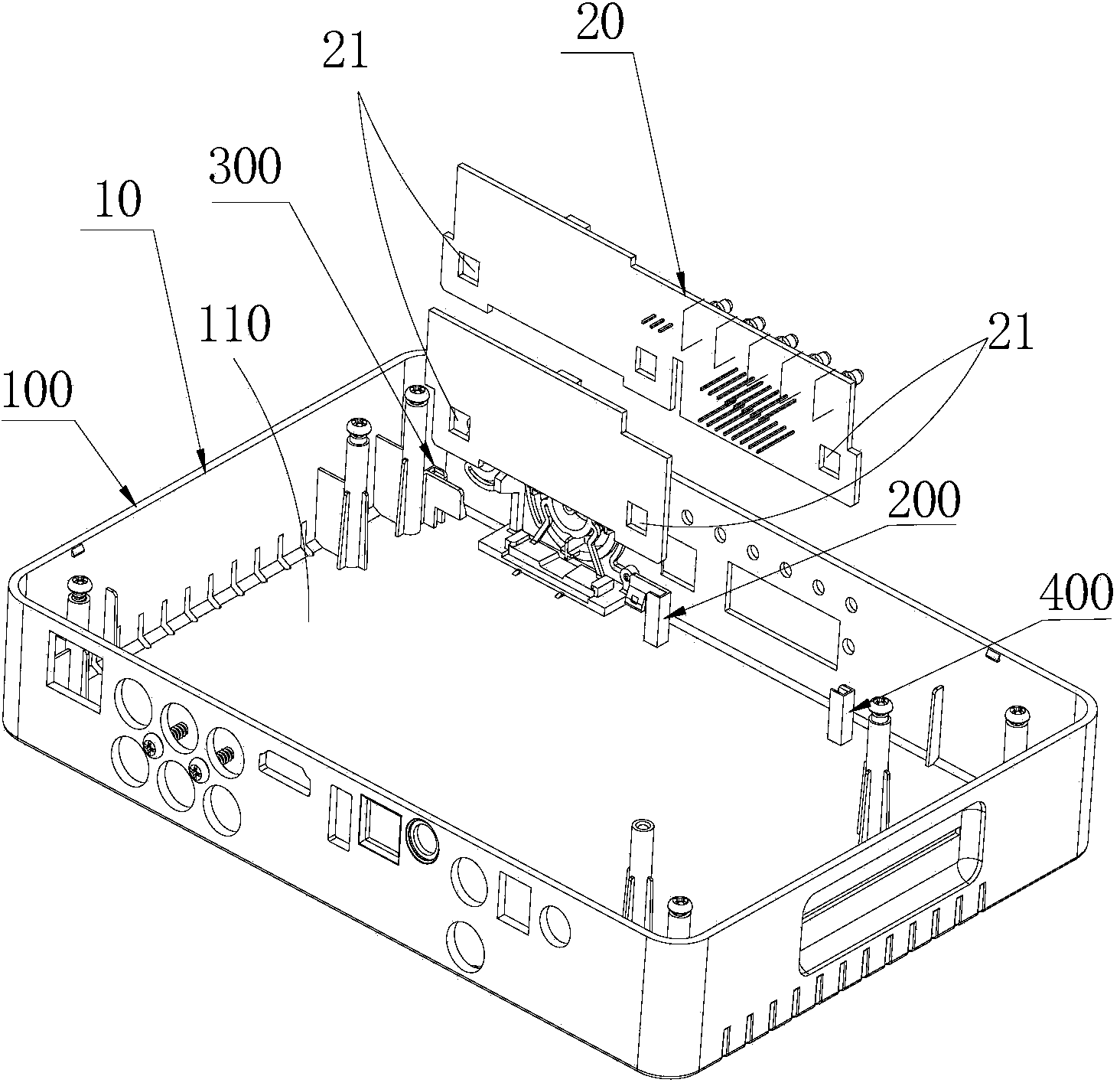 Fixing structure of front control board of set top box and set top box