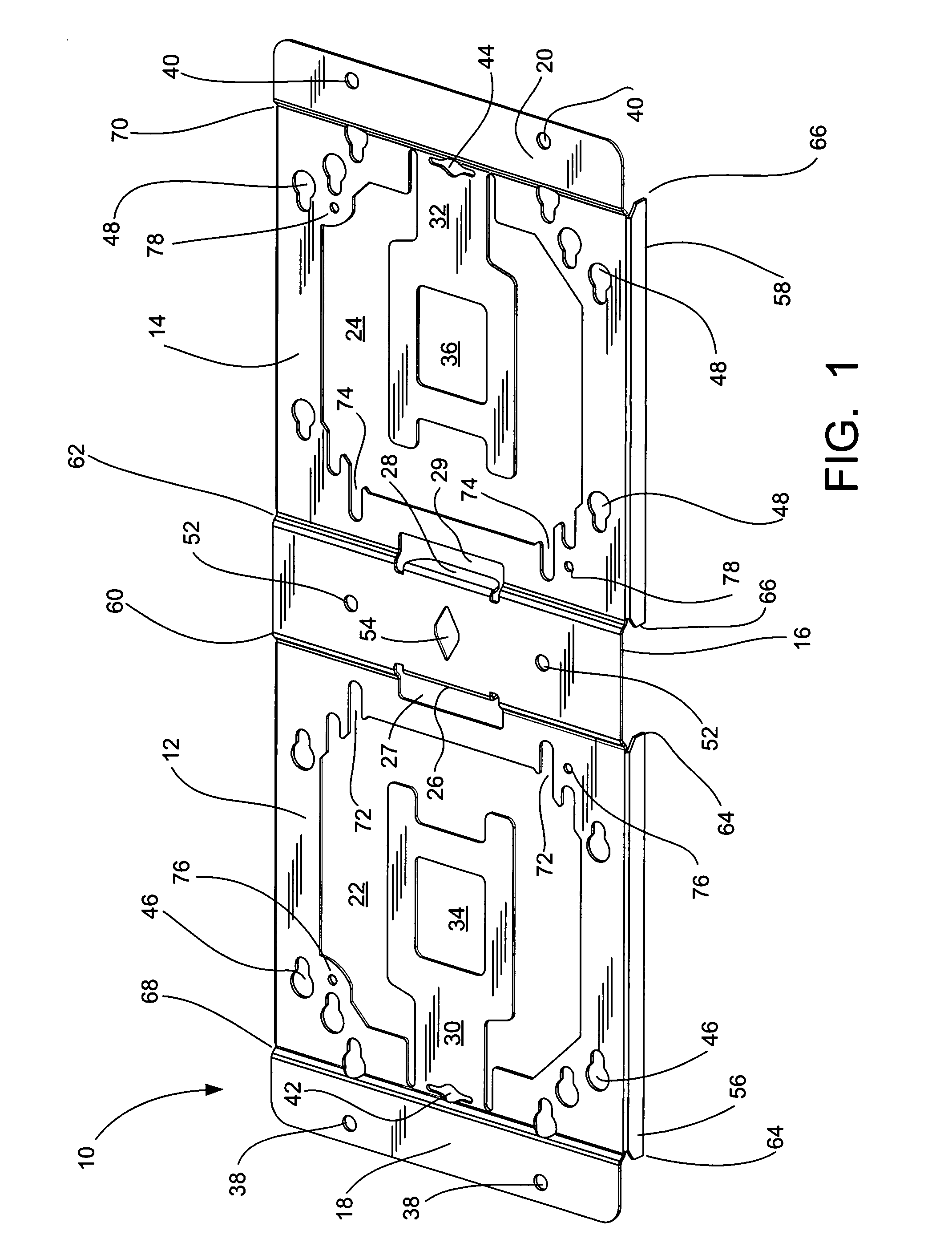 Double mounted dual switch box bracket—stud divider