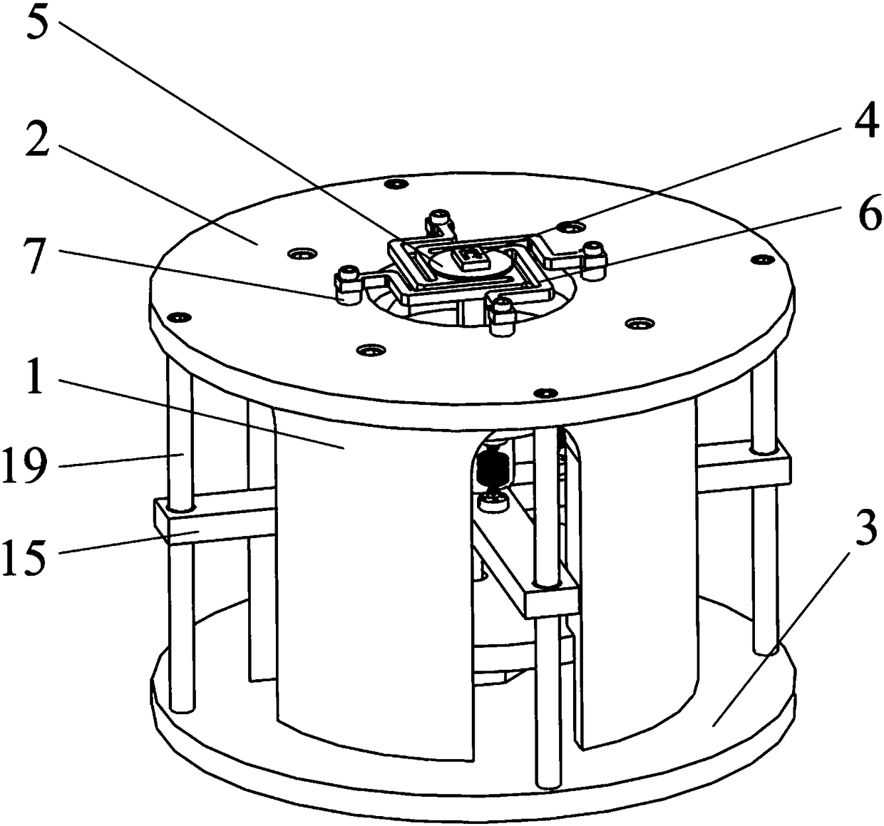 Four-axis excitation device for performing out-of-chip excitation on MEMS microstructure