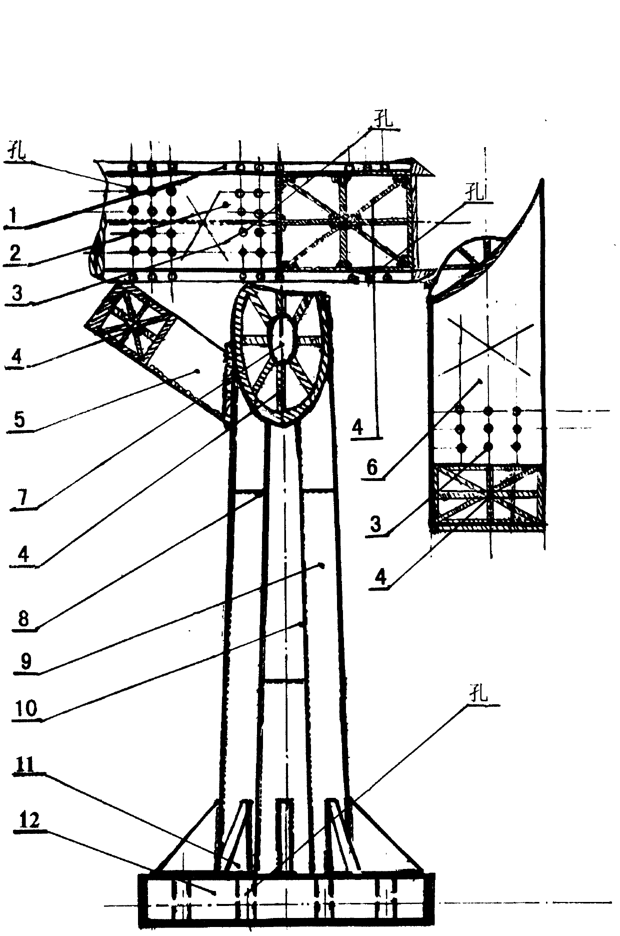 Manufacturing method for welding round, square and flat pipes into *-shaped reinforced through beam columns