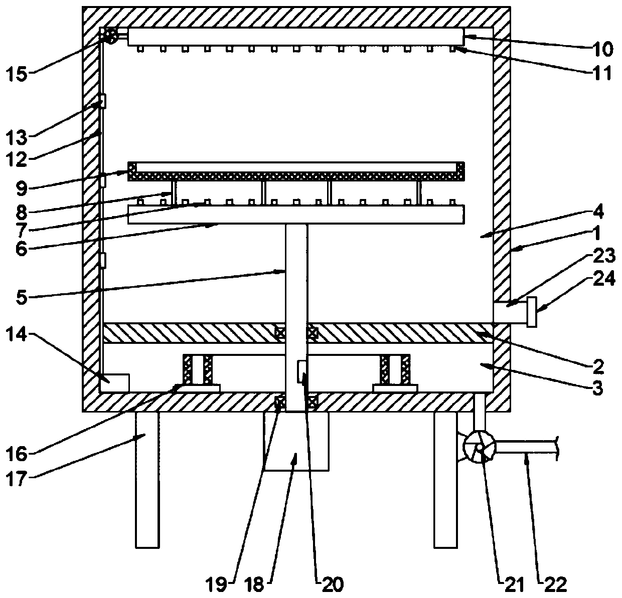 Medical testing and sterilization device based on opposite-injection spray-wash technology