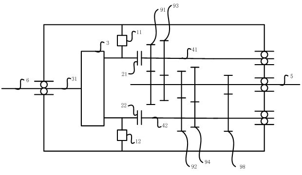 Automatic transmission with double intermediate shafts for collaboratively transmitting power and control method of automatic transmission