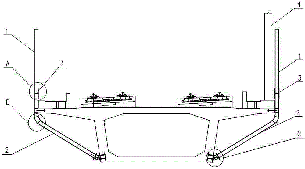 High-speed railway bridge wind blocking structure