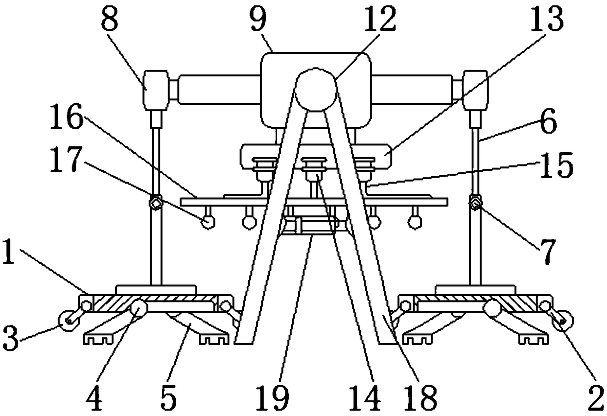 Filling, digging and observing device of earth-rock for construction