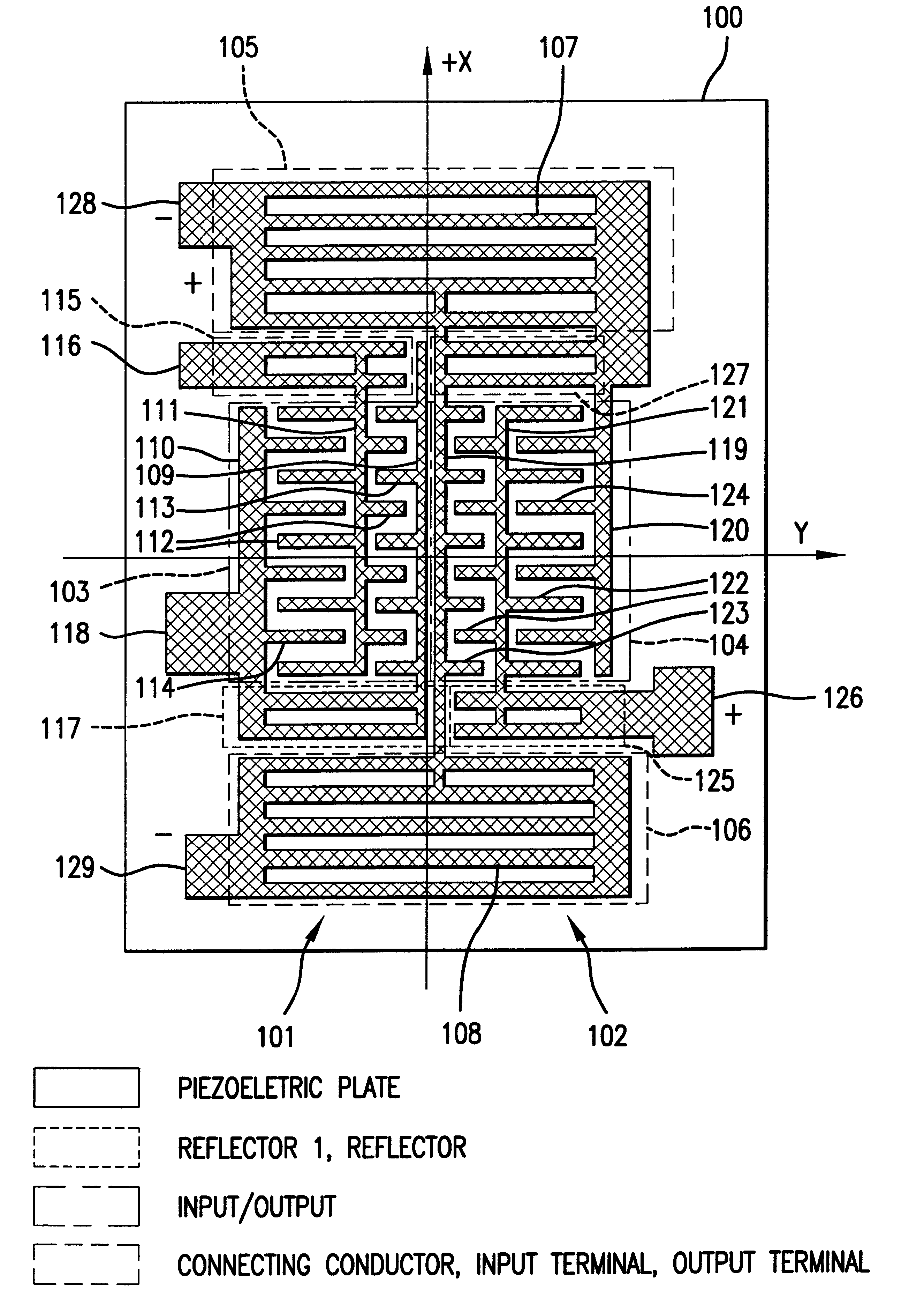 Transverse double mode saw filter