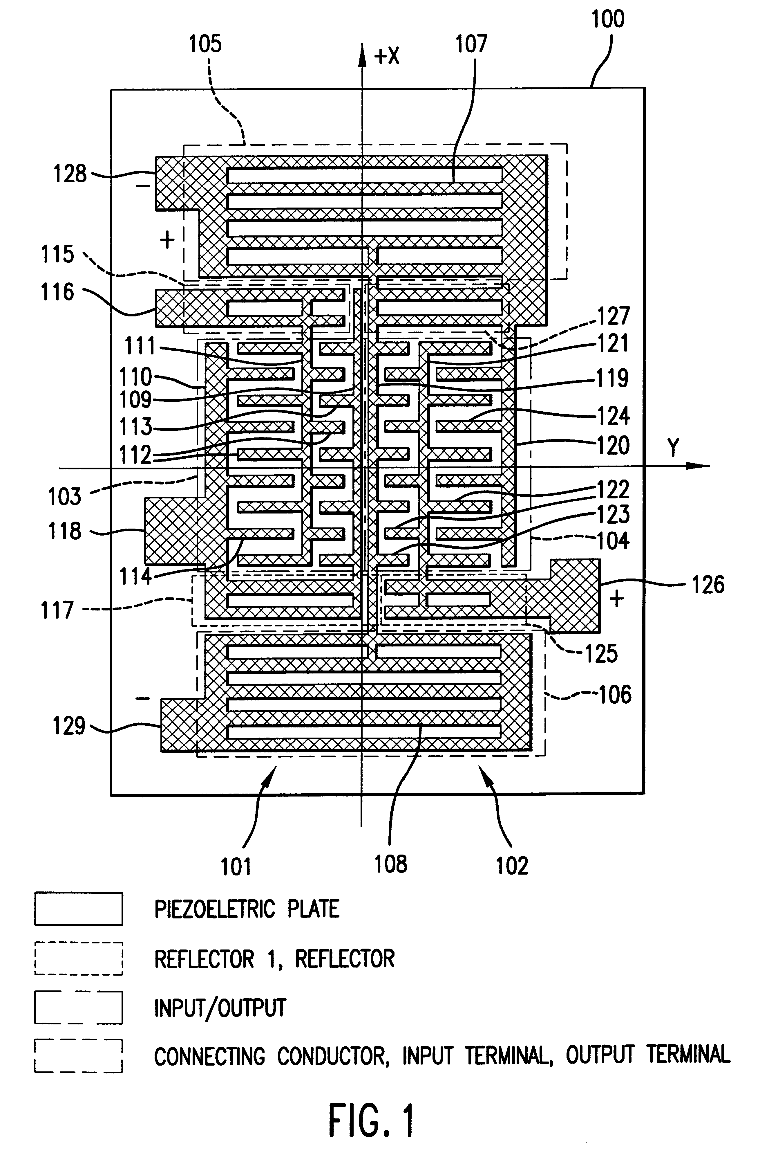 Transverse double mode saw filter