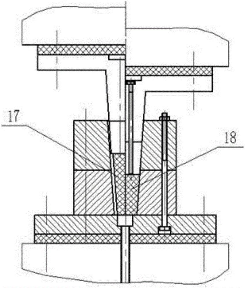 Continuous tapered upsetting die and upsetting method for bar material with superhigh height-diameter ratio