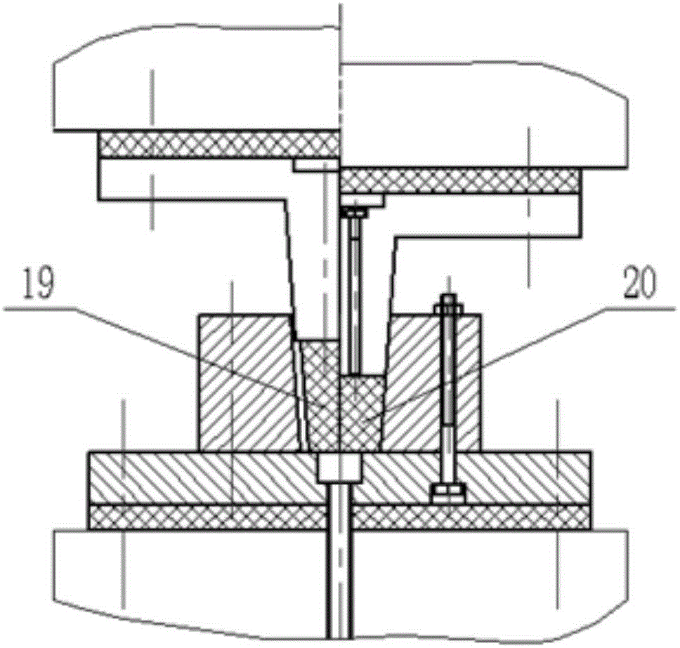 Continuous tapered upsetting die and upsetting method for bar material with superhigh height-diameter ratio