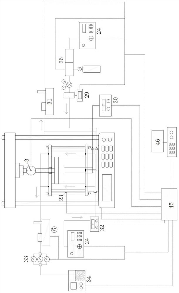 Unsaturated bentonite corrosion test system and method in multi-field coupling environment