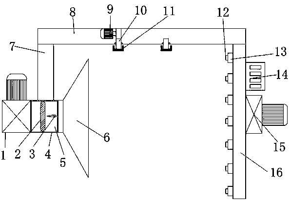 Dust removing device for textile workshop