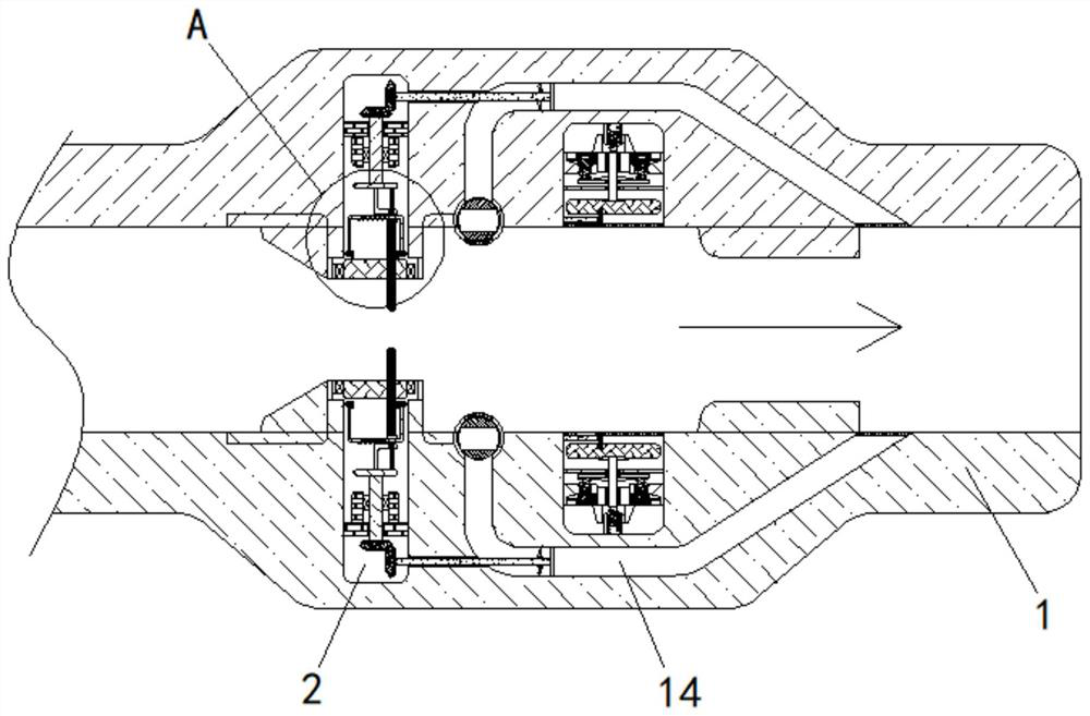 Anti-blocking sewage pipe valve based on water pressure effect