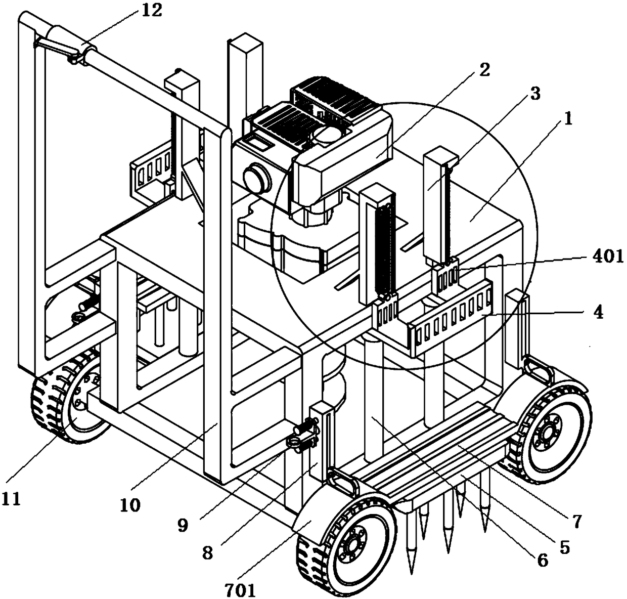 Pit digging equipment for agriculture