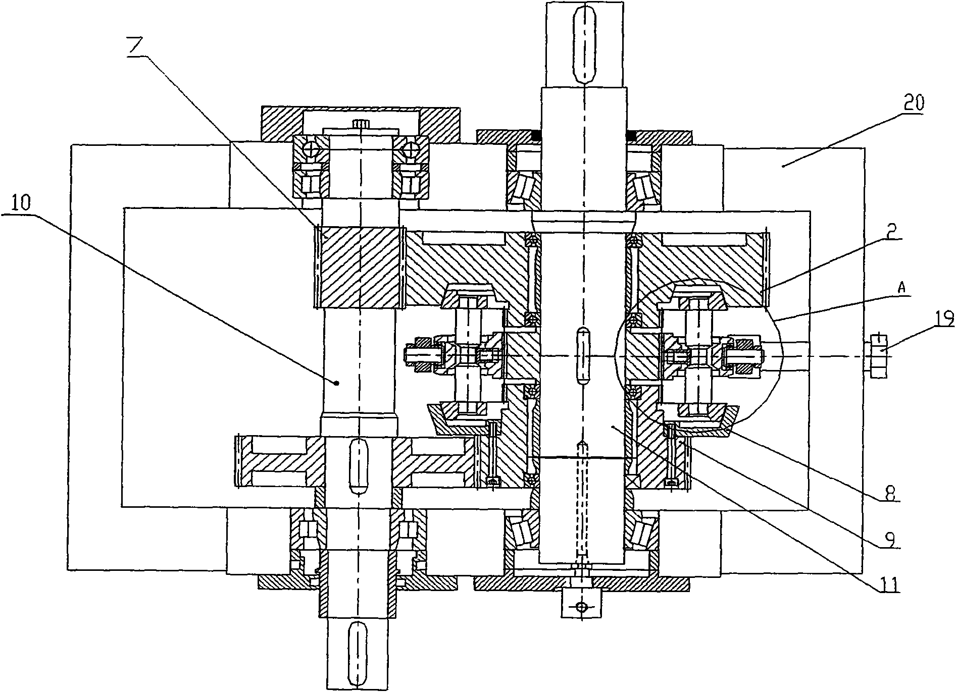 Non-stop variable speed gear box for coiler with big reel or large tension