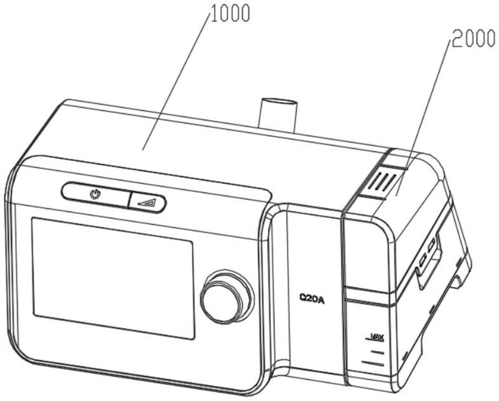 Breathing machine and humidifier device thereof