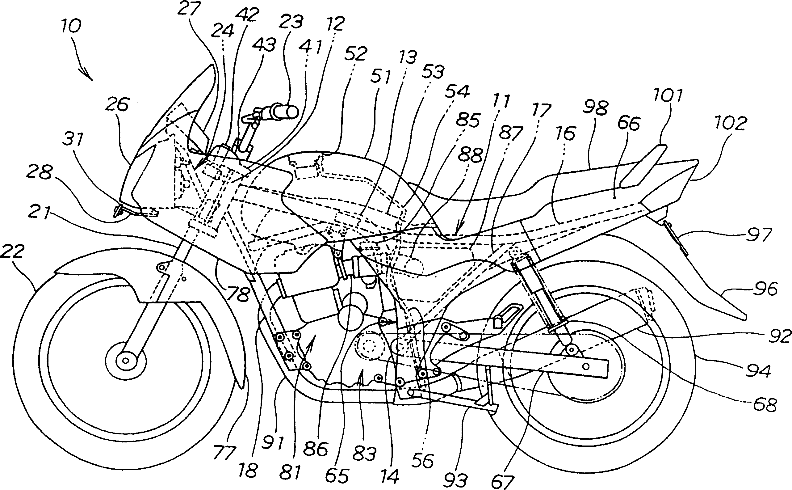 License tag board installing structure of motorcycle