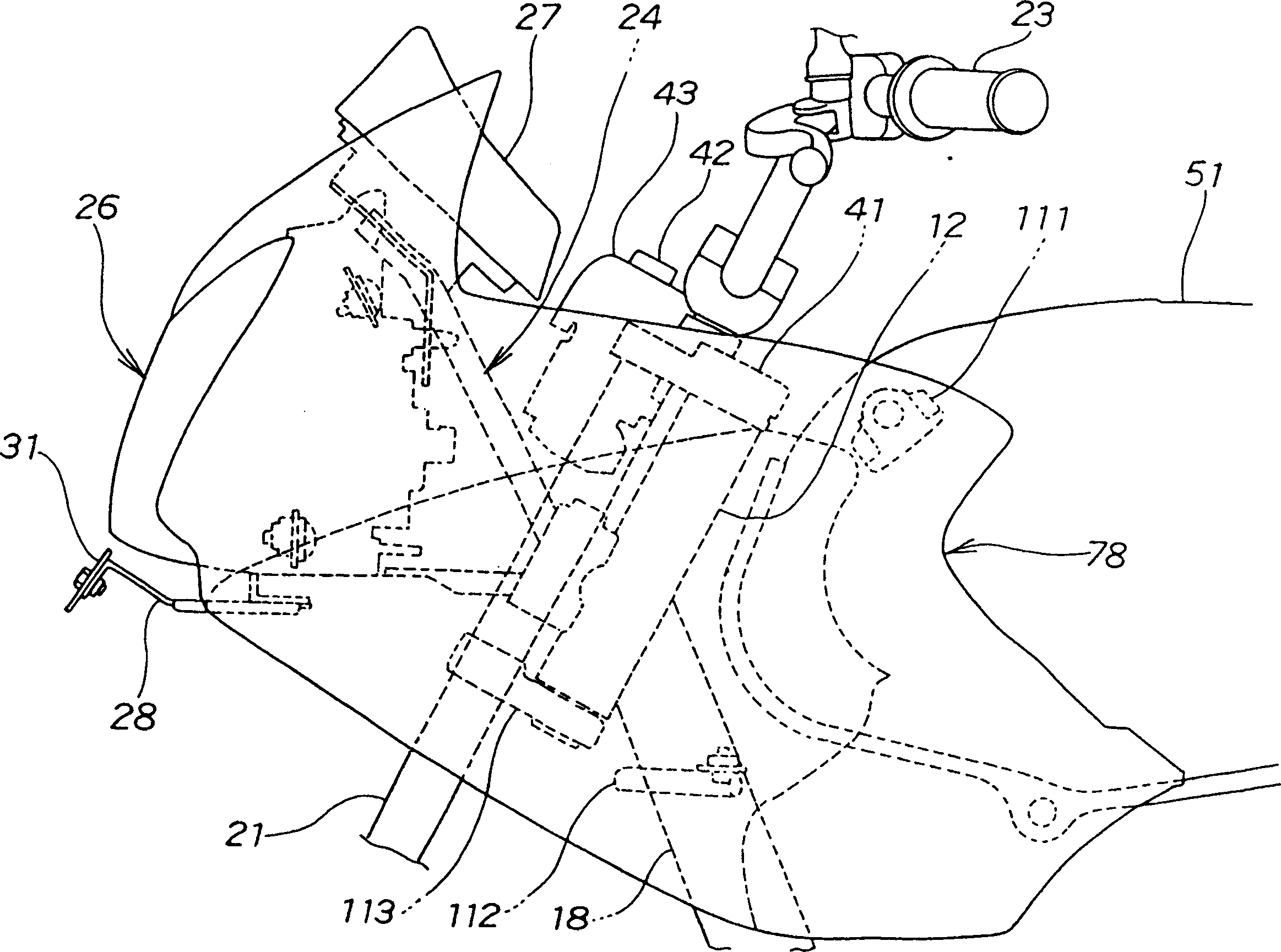 License tag board installing structure of motorcycle