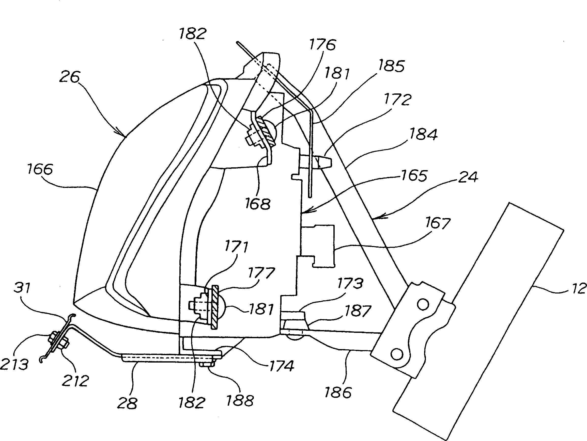 License tag board installing structure of motorcycle