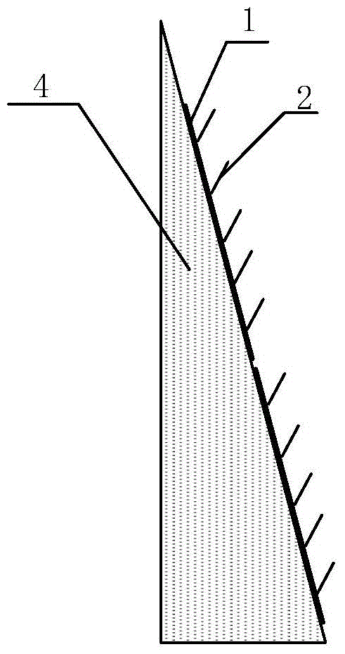 Maintenance structure used for large-gradient stone side slope