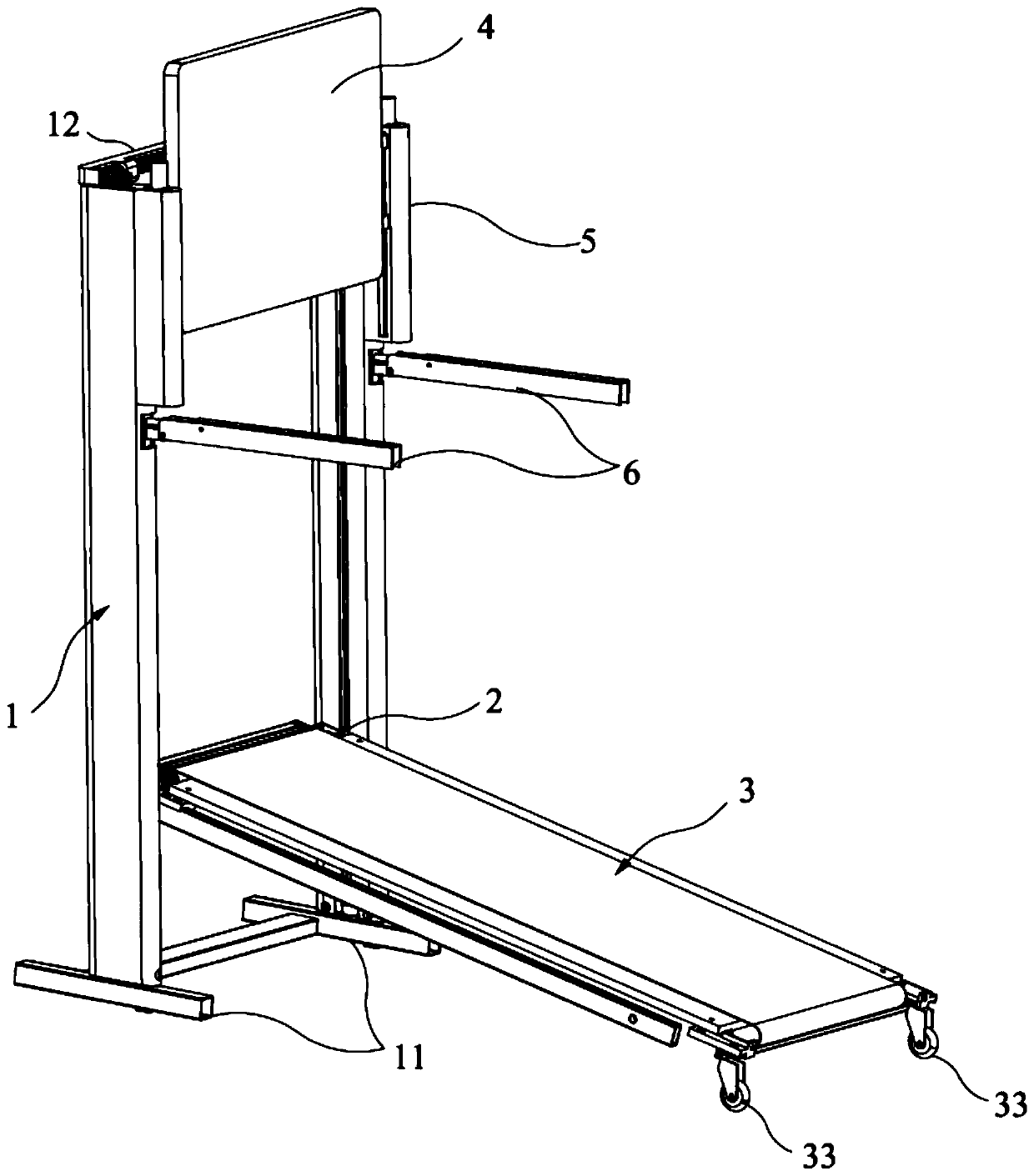 Lifting and folding integrated device of treadmill