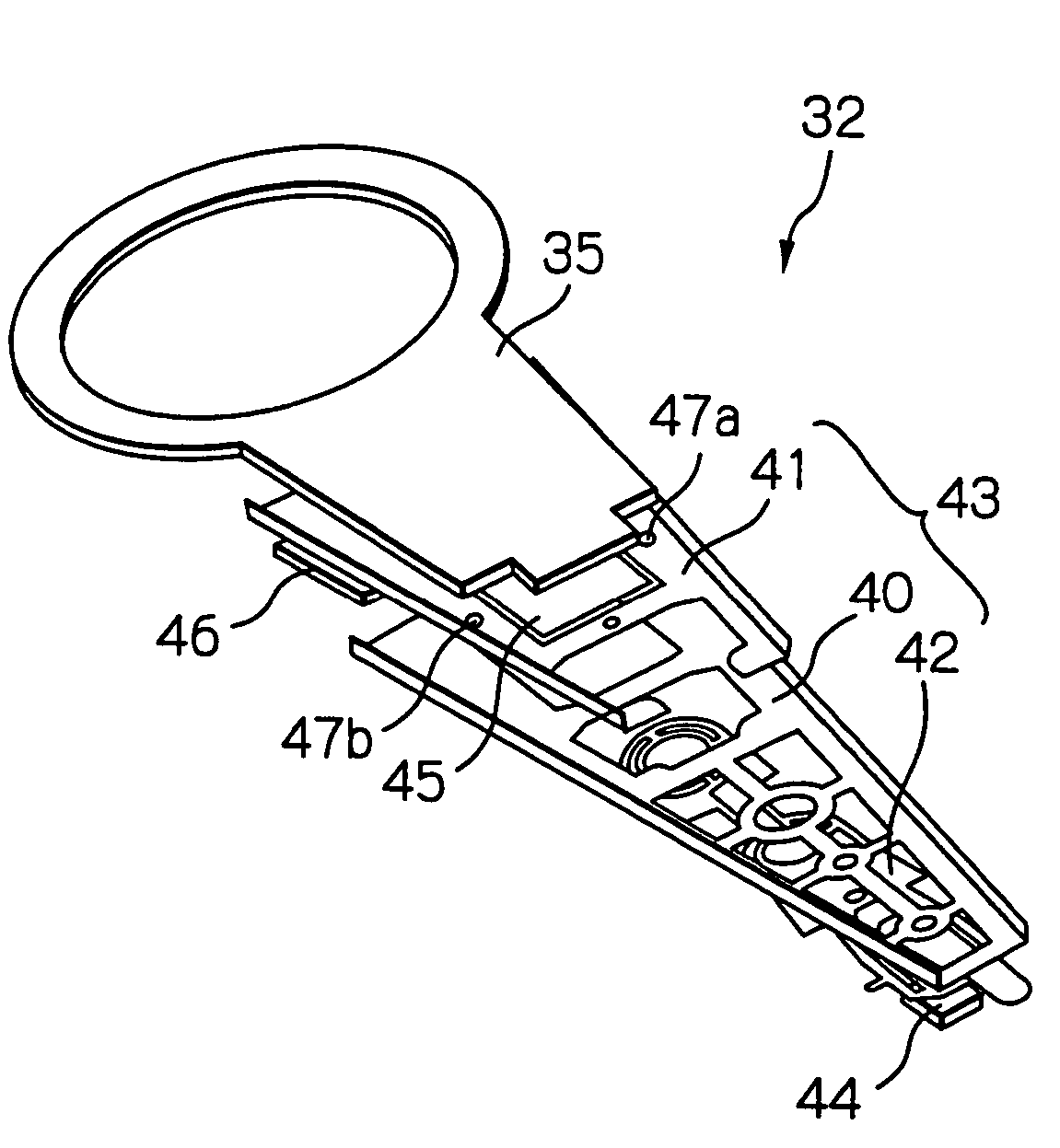 Head supporting mechanism including two load beams with ribs overlapped with each other