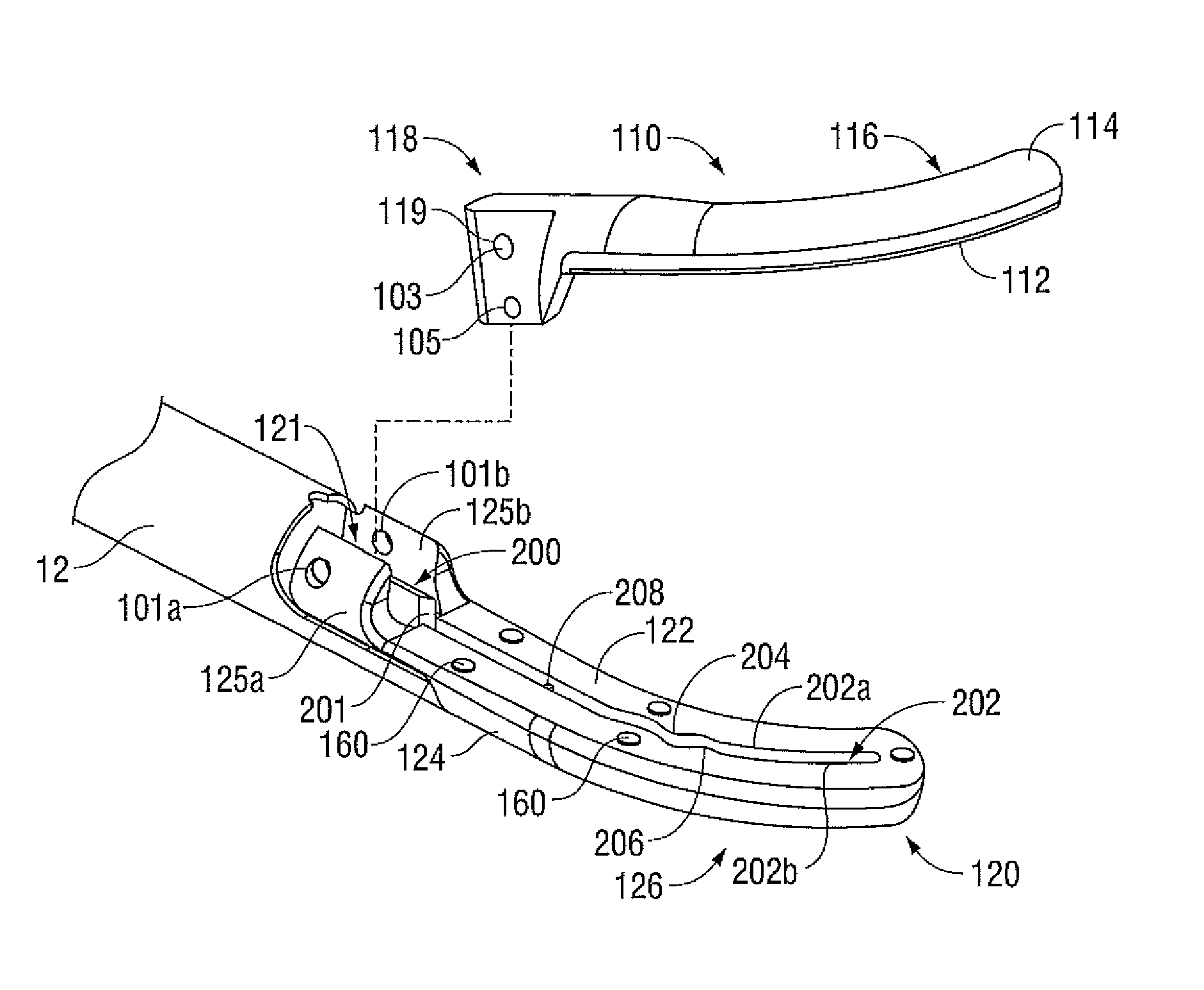 Apparatus and method of controlling cutting blade travel through the use of etched features