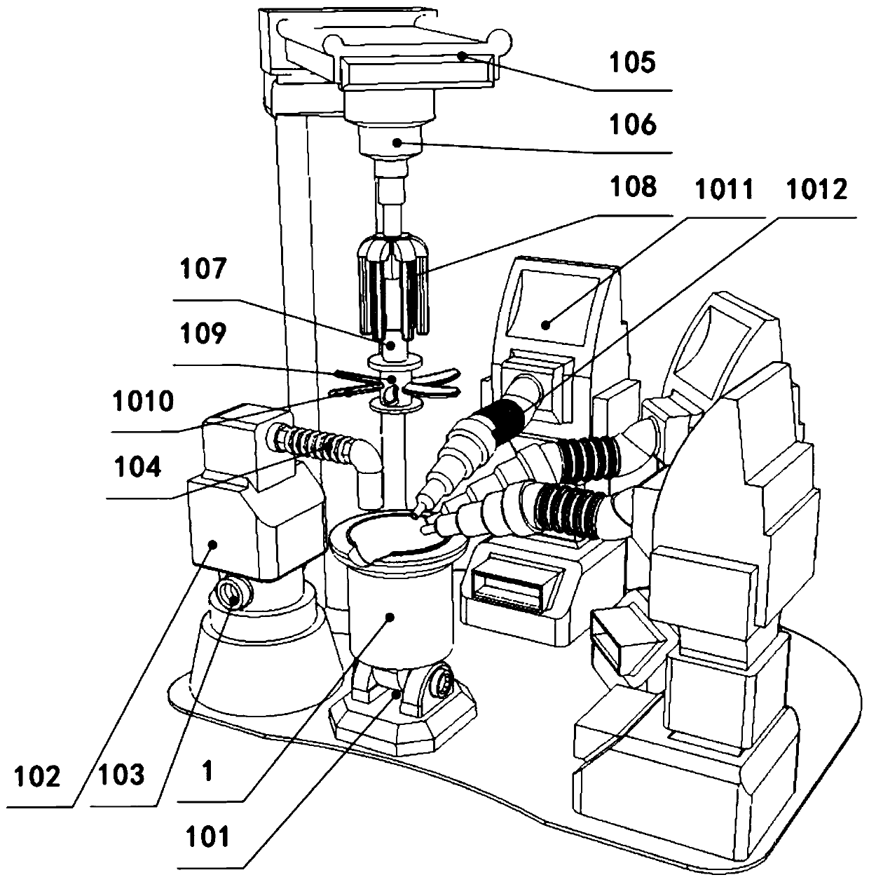 Production device for tooth protection agent with fullerene