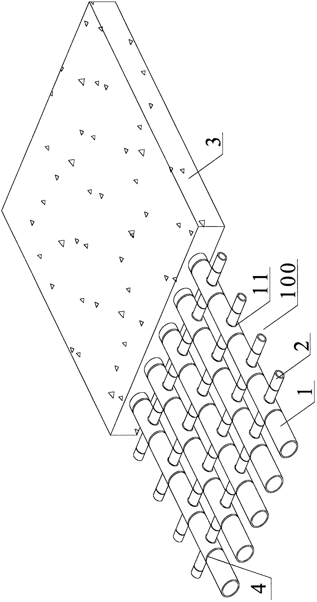 Reticular native bamboo framework and light aggregate concrete composite floor