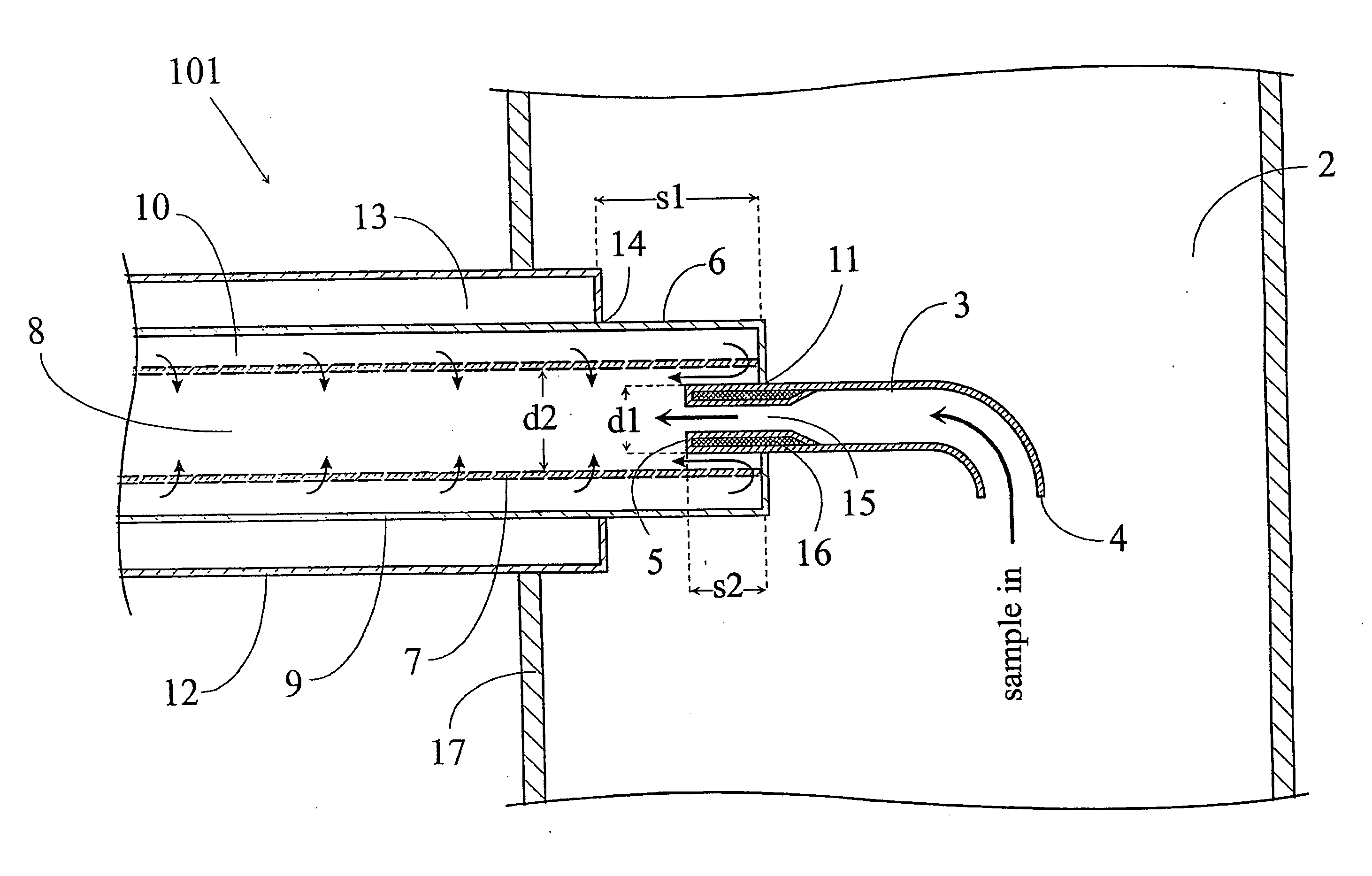 Diluting sampler and a method for collecting and diluting a gaseous sample