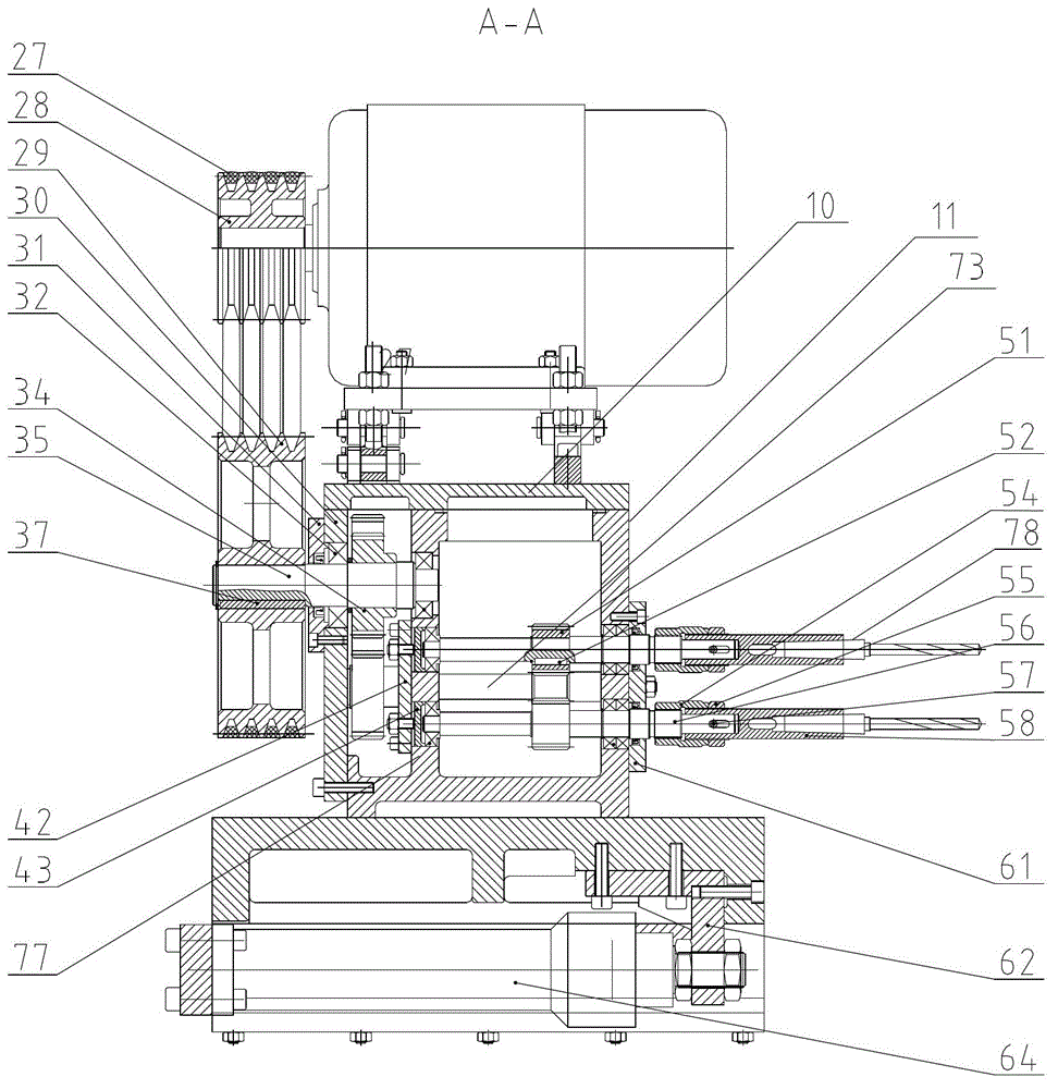 Multi-axis drill machine tool for machining crankcase side threaded bottom hole and its machining method