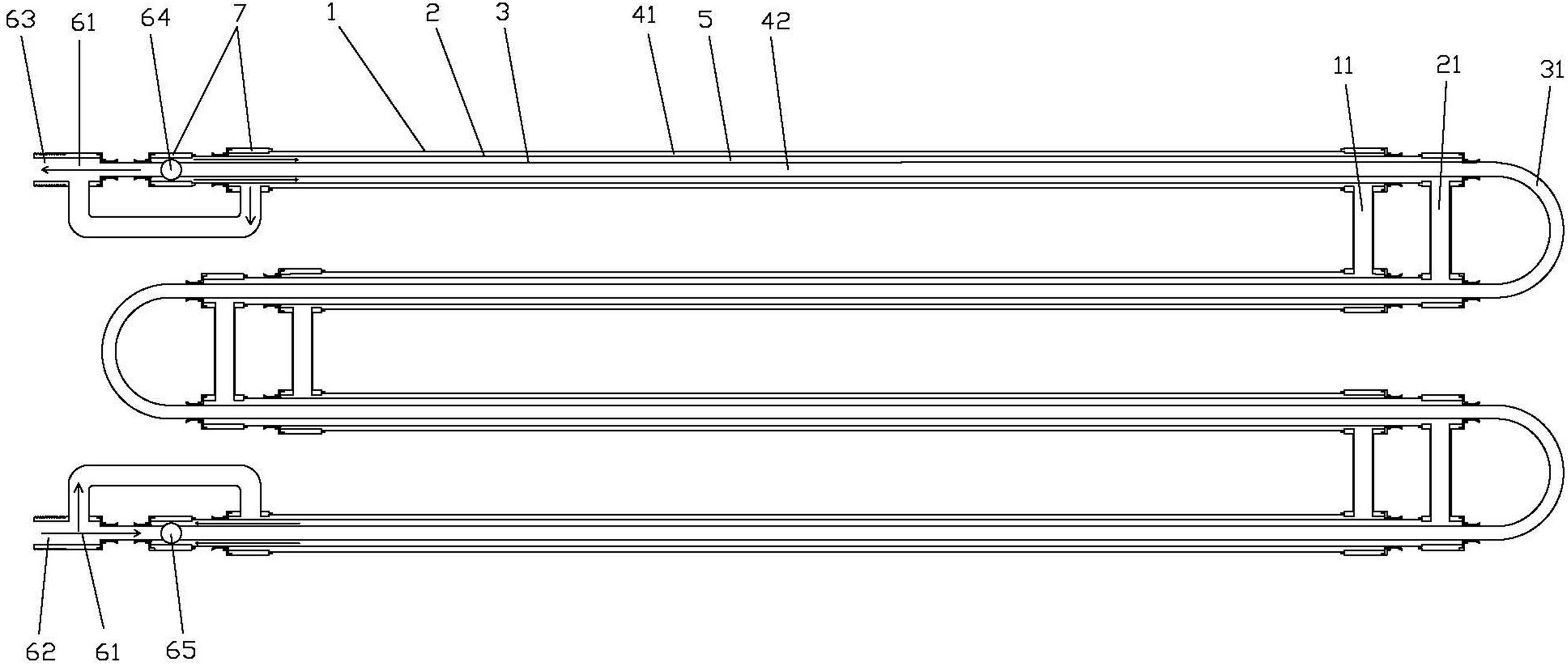 Double-layer threaded turbulent flow heat exchanger