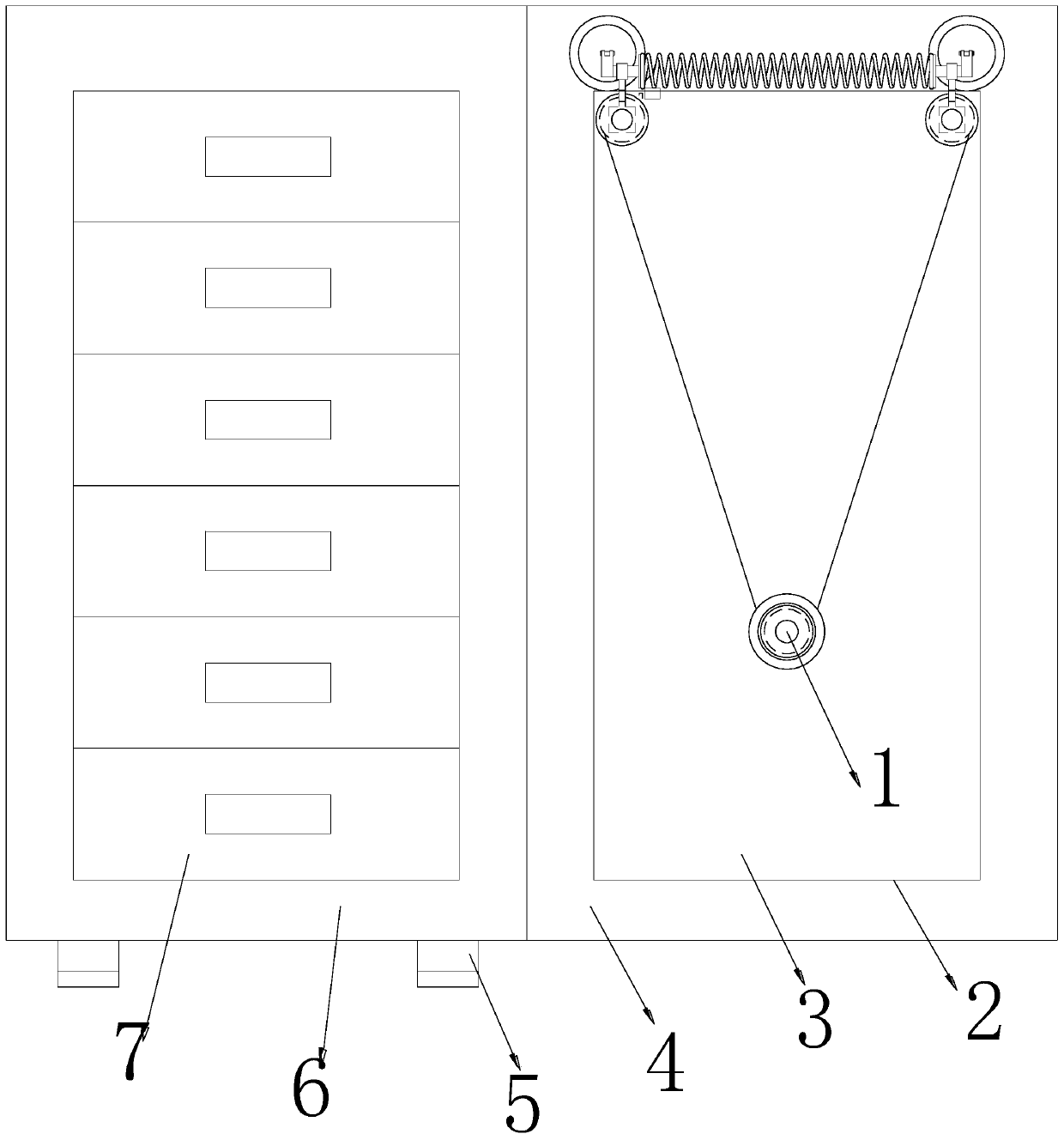 A cleaning device for sealing strips of freezing refrigerators based on adjustable spring length