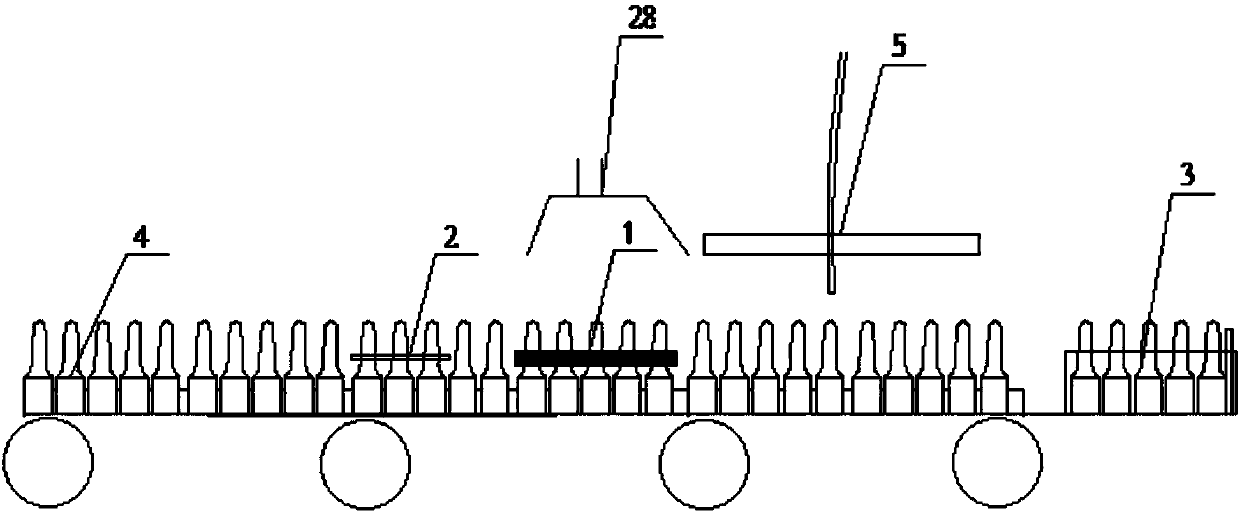 Automatic scratching machine for ampoule bottles