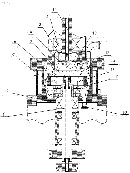 Medium mixing type wet grinding dispersing device