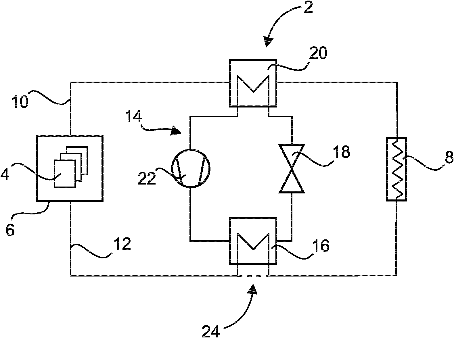 System and method for cooling at least one heat-producing device in an aircraft