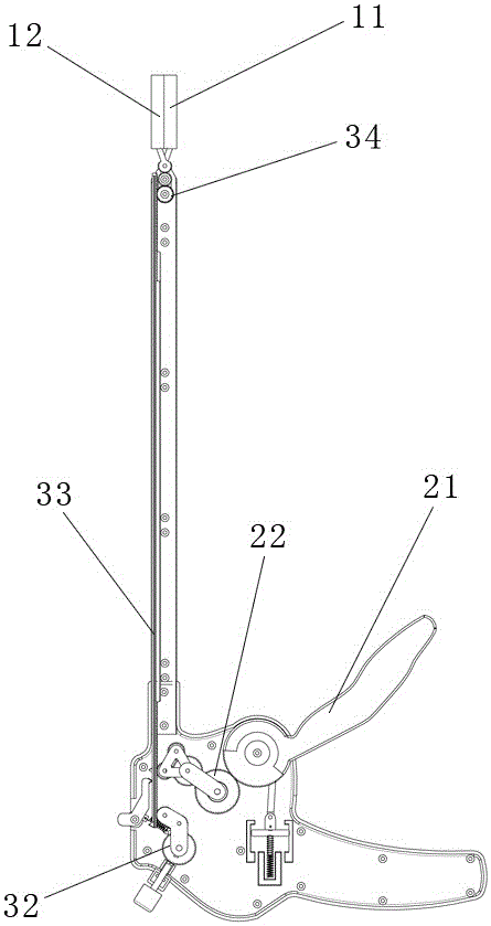 Opening and closing device of laparoscopic purse-string device