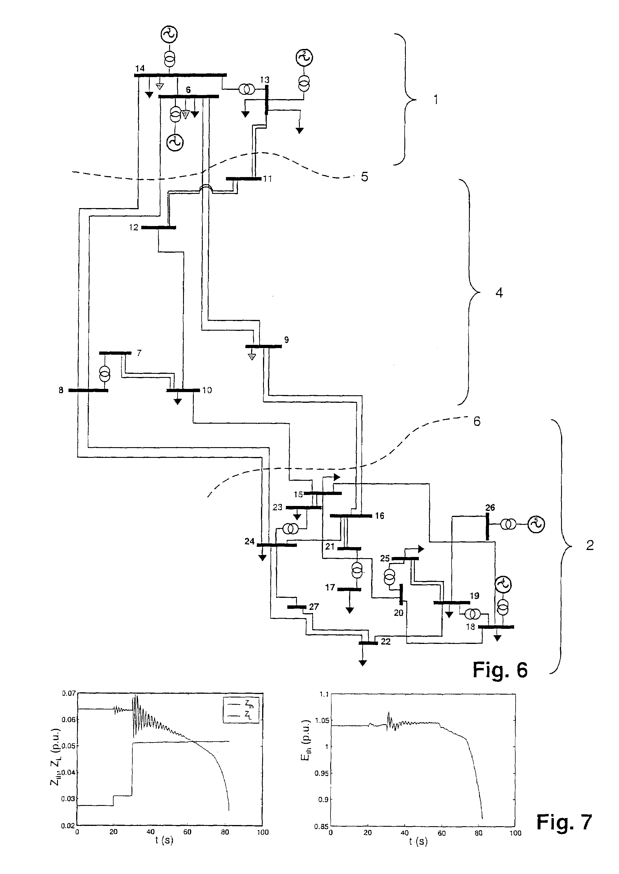 Determining parameters of an equivalent circuit representing a transmission section of an electrical network