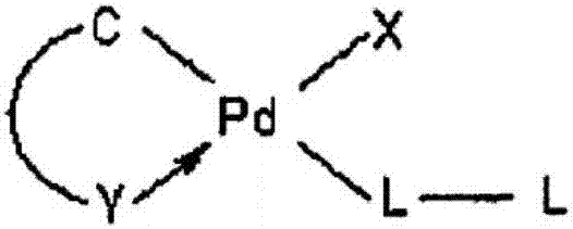 Aromatic heterocycte cyclitol palladium metal catalyst and application thereof