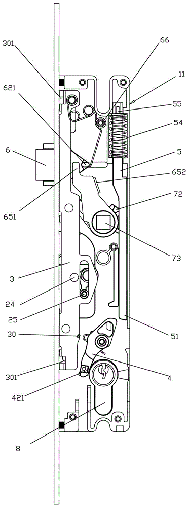 A lock body for a side hinged door