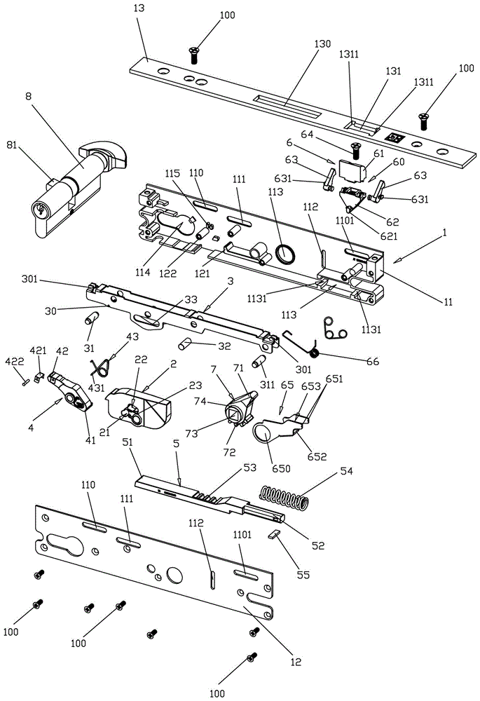 A lock body for a side hinged door