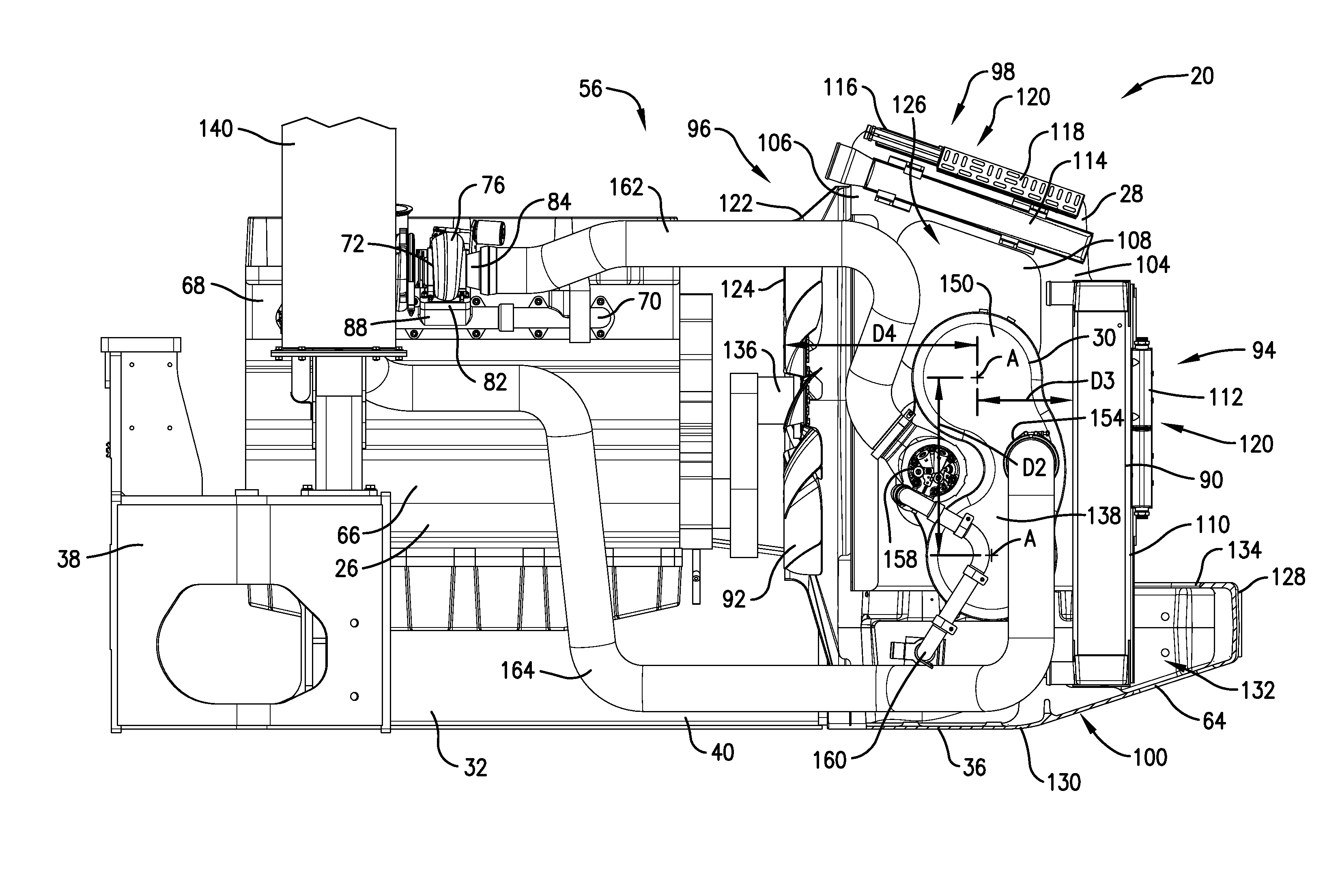 Agricultural vehicle emission aftertreatment device utilizing heat exchanger ventilation